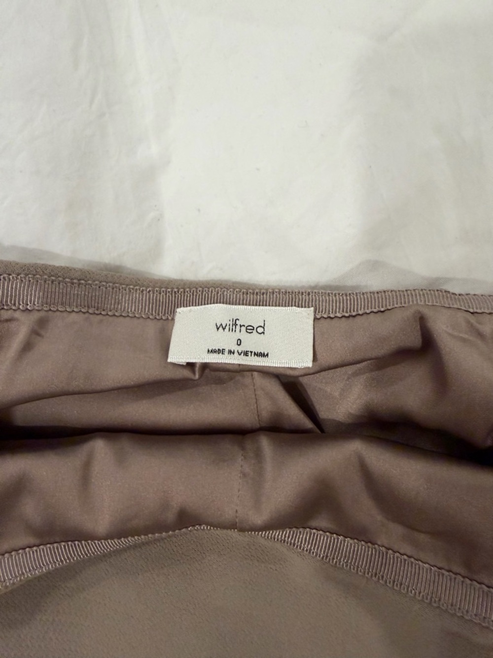 Aritzia Wilfred Taupe Mini Wrap Skort - Picture 4 of 4